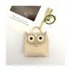 Coruja Fofa PU Bluetooth Capa de Fone de Ouvido Porta-Moedas Chaveiro Pequena Bolsa Acessórios Pingente Bolsa de Armazenamento Caixa de Fone de Ouvido