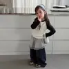 Top de Manga Raglán Estilo Dulce MaiyoYo para Niñas, Divertido Estampado de Estrellas, Camiseta de Manga Larga Versátil de Contraste de Color para Otoño