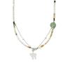 Collar de Cuentas de Piedra Natural Dopamina para Mujer 2025 Nuevo Lujo Ligero de Alta Gama Nicho Cadena Clavícula Gargantilla Accesorios