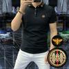 Camiseta de manga corta de verano para hombre, polo ajustado con solapa para hombre, top informal de negocios de media manga que combina con todo a la moda.
