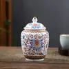 Tetera de cerámica azul y blanca grande Jingdezhen color esmaltado Olla general cuadrada casera vintage sellada té negro Pu'er