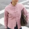 Camisa Informal de Moda Estilo Chino 2026 Primavera/Verano Nuevo Cárdigan de Botones Transfronterizo Estilo Europeo y Americano, Elegante y Versátil para el Trabajo