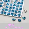 Rhinestones Mixtos K9 de Alta Calidad para Uñas, Rhinestones Brillantes Irregulares de Forma Irregular, Facetados Múltiples, Imitación Azul, Rhinestones Grandes para Uñas