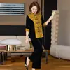 Conjunto casual de moda nuevo para otoño e invierno para señoras de mediana edad, talla grande, adelgazante y rejuvenecedor, versátil.