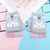 Guantes para niños otoño e invierno cálidos de medio dedo con tapa de dibujos animados lindos de punto con dedos descubiertos para bebé con forro polar engrosado para niños y niñas