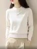 Suéter de punto de terciopelo Andy de tres hilos, nuevo estilo otoño e invierno, elegante, de cuello alto, para mujer, casual y versátil.