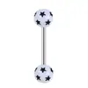 Nuevos Anillos de Lengua con Bola Blancos y Negros para Comercio Electrónico Transfronterizo, Joyería de Acero Inoxidable para Piercings, Venta al por Mayor desde Fabricante, en Stock