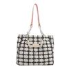 Bolso de Mujer 2026 Nuevo Versátil Bolso de Axila de Moda Lona Gran Capacidad Rayado Cuadros Bolso Tote de Hombro