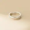 Anillo de Plata Pura 999 Nalan Exquisito y Sencillo Diseño Estilo Ins Cruz Letra Inglesa Anillo de Pareja R03443