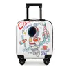 Nueva Maleta de Carrito de Dibujos Animados para Niños y Niñas, Maleta de Equipaje Registrado Gratis, Maleta de Cabina de 18 pulgadas