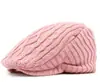 Gorro de punto de lana estilo retro británico para otoño e invierno, versátil, para mujer, protege los oídos, cálido, boina de felpa, moderno