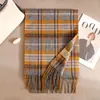 Bufanda de Lana 100% Cálida de Alta Gama para Mujer Otoño e Invierno 2025 Nuevo Chal de Moda Amigable con la Piel