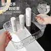Caixa Organizadora de Acrílico Transparente com Padrão de Onda d'Água de Luxo Leve para Mesa de Casa Organizador de Cosméticos Skincare Utensílios Cesta de Armazenamento