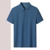 Nova Camisa Polo Manga Curta Masculina de Verão Camiseta Seda Gelada Gola Lapela Casual Business Juventude Cor Sólida Estampa Led T