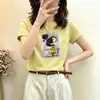 Camiseta de Algodão Canelado 220g Shisanxing Guangzhou para Mulheres, Direto da Fábrica, Corte Justo, Gola Redonda, Manga Curta, Verão, Venda Direta no Atacado