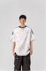 Camiseta de Manga Curta Masculina Verão Tendência Solta Manga Três Quartos 2024 Novo Celebridade da Internet Tendência Ins Top Simples Estampado