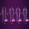 Condones Vibrantes Ampliados Diente de Lobo para Hombre, Condones de Cristal, Condones para el Pene, Anillos Vibratorios, Juguetes Sexuales