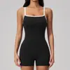 Venta al por mayor de Ropa de Yoga Transfronteriza, Nuevo Mono Deportivo de Pilates, Cuello Cuadrado, Espalda Bonita, Pico Profundo, Ropa de Fitness Adelgazante para Mujer, Dropshipping
