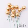 Bola Dorada Bola Plateada Pastel Decorativo Plug-in Cuentas Doradas Accesorios para Hornear Pasteles Mesa de Postres Bola Decorativa para Pastel Paquete de 10