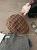 Gorra de Cuadros Retro Estilo Japonés 2025 para Mujer, Boina Británica de Alta Gama para Otoño e Invierno, Tendencia