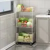 Estante de Almacenamiento para Cocina de Pie Multifuncional Gran Capacidad Estante de Almacenamiento para Frutas y Verduras Multicapa Móvil Carrito Pequeño Cesta para Verduras