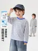 Camiseta de Manga Larga a Rayas Estilo Europeo para Niños Otoño 2026 Nueva Ropa Infantil Primavera y Otoño Camiseta Base para Bebés