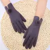Luvas Femininas Inverno Moda Estilo Coreano Outono/Inverno Forradas com Lã Luvas Quentes Para Dirigir Montar Ao Ar Livre Tela Sensível ao Toque Luvas de Camurça