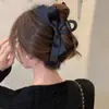 Presilha de Cabelo com Laço Estilo Hepburn Transfronteiriça para Mulheres, Presilha de Garra Exquisita de Alta Qualidade, Acessório de Cabelo Grande