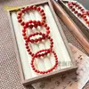 Pulsera de Ágata Roja del Sur Natural Material de Sichuan Liangshan Llama de Caqui Roja Ágata Roja del Sur Pulsera de 108 Cuentas de Buda Venta al por mayor