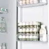 Envío Gratis Refrigerador para Mascotas Cartón de Huevos de Tres Niveles con Tapa abatible Rejillas Creativas para Huevos para Cocina Caja de Almacenamiento Transparente para Cartones de Huevos