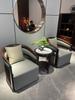 Nuevo Sillón Individual Estilo Chino Silla Moderna de Lujo Ligero Mesa y Silla de Ocio para Sala de Estar Área de Descanso de Hotel Recepción Negociación Juego de Tres Piezas