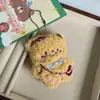 Squeaking ins Estilo Tailandês Urso Manteiga Pingente de Pelúcia Bonito Dos Desenhos Animados Menina Coração Chaveiro Presente