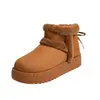 Botas de neve quentes e extremas transfronteiriças novas mulheres botas curtas de pelúcia espessadas sapatos de algodão antiderrapantes à prova d'água plataforma tamanho grande comércio exterior mulheres