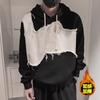 Moda Nacional Retro Americano Chic Parche Bordado Forro Polar Engrosado Suéter Chaqueta con Capucha Estilo Pequeño de Hong Kong para Hombre Otoño e Invierno