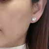 Pendientes de plata de ley S925 con circonita de diamante de amor para mujer, diseño simple de moda nicho, joyería para orejas, pendientes en forma de corazón, venta al por mayor