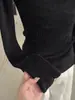Impresionante Suéter de Cachemir Negro de Cuello Medio Alto para Mujer en Otoño e Invierno, Suéter Ajustado con Camiseta Base