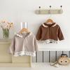 Jaqueta Infantil com Capuz de Renda e Zíper para Menina Tamanhos Pequeno e Médio Estilo Coreano Roupas Infantis Novo Estilo Primavera & Outono 2025