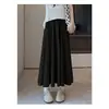 Falda Texturizada para Mujer, Nuevo Estilo de Verano, Versión Coreana, Delgada de Cintura Alta, Adelgazante, Versátil, Estilo Perezoso, Falda A-Line Yamamoto