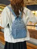 Riñonera de mezclilla retro americana para mujer, bolso bandolera de un solo hombro, mochila versátil multifuncional de nueva moda para el día a día y el trabajo