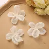 Estilo coreano Combinación perfecta Malla Fina Brillante Flor de Cinco Pétalos Cosida a Mano Clip Lateral para el Cabello Cuerda para el Cabello Tocado Broche Flor para Disfraz Accesorios