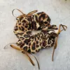 Goma para el pelo con lazo y estampado de leopardo retro para mujer, estilo coreano, ligera y esponjosa, versátil para el uso diario, liga para el pelo, accesorio para el pelo