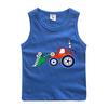 Chaleco para niño verano nuevo camiseta sin mangas para niño algodón ligero transpirable patrón de excavadora ropa de moda para niños