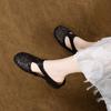 Chinelos Baotou para Roupa Exterior Feminina 2025 Verão Novo Estilo Recortado Tecido Sandálias Romanas Estilo Pastoral Sapatilhas Chinelos de Férias
