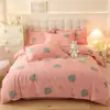 Juego de Cuatro Piezas de Algodón 100% Puro Clase A Espesado Cepillado Otoño e Invierno Juego de Cama Venta al por Mayor desde Fabricante Transfronterizo