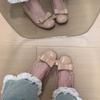 Color Nude 2026 Nuevo Estilo Francés Impresionantemente Hermosos y Delicados Zapatos Mary Jane con Lazo Zapatos de Ballet Suela Roja Baja Zapatos de Salón para Mujer