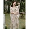 Novo estilo chinês vestido solto Hanfu conjunto de duas peças