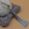 Abanico Xiangfei de 12 cm con Borla Verde, Abanico de Borla de Mariposa con Borlas Colgantes, Accesorio de Ropa Han de Estilo Antiguo, Sobre de Cheongsam de Estilo Étnico