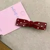 Pinza para el pelo de lunares con lazo estilo Ins, dulce y genial, para flequillo lateral de mujer, pinza de pico de pato, accesorio para el cabello, Pinza para el pelo Roja Ancora