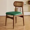 Cadeira trançada de Rattan usada cadeira de jantar de madeira maciça sala de jantar de casa mesa de jantar cadeira banqueta encosto cadeira maquiagem lazer cadeira de rattan