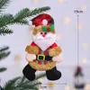 Acessórios para árvore de natal boneca de natal dançando velho boneco de neve veado urso tecido boneca pequeno presente pendurado